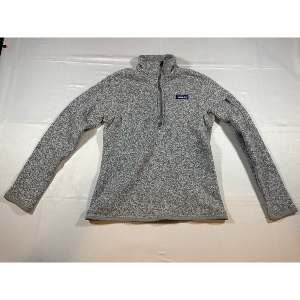 Patagonia Better Sweater 1/4-Zip Fleece Small Gray White Women